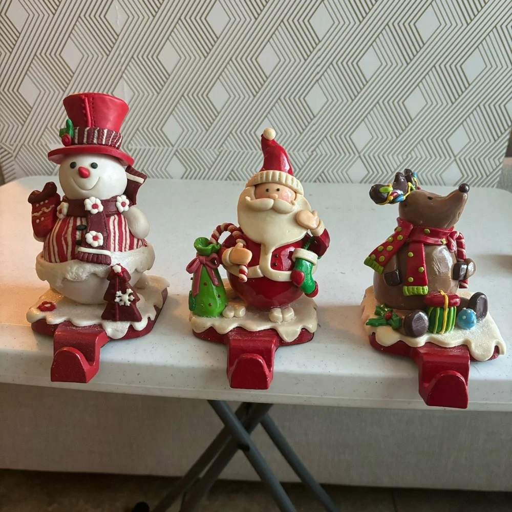 Festive Holiday Decor Set - Snowman, Santa, and Reindeer